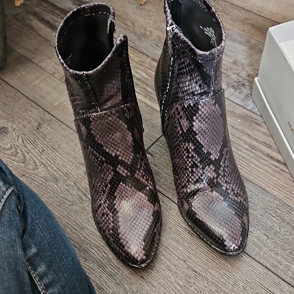 Marc Fisher Black and Gray Ankle Booties